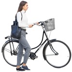 Woman cycling people png (10730) - miniature