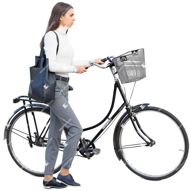 Woman cycling people png (10269)