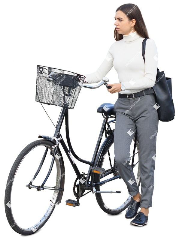 Woman cycling people png (10268)