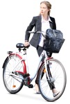 Cut out people - Woman With A Smartphone Cycling 0007 | MrCutout.com - miniature