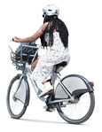 Woman cycling entourage people (20317) - miniature