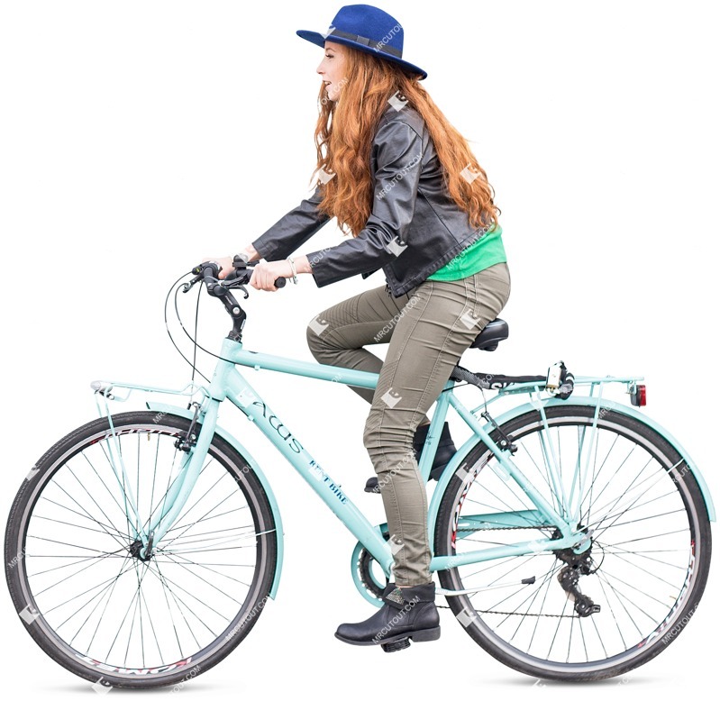 Woman cycling people cutouts (3924)