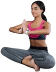 Woman doing yoga people png (3615) - miniature