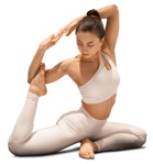 Woman doing yoga people png (12602) - miniature