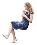 Woman drinking person png (8120) - miniature