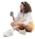 Woman drinking people png (9302) - miniature