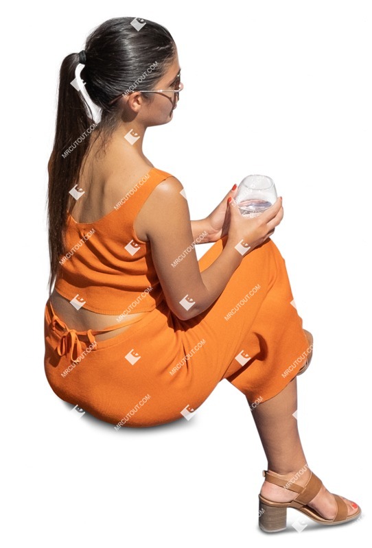 Woman drinking people cutouts (11609)