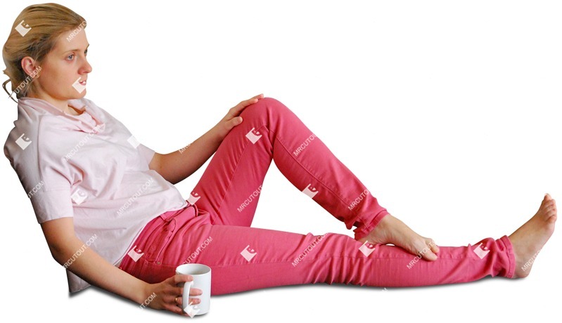 Woman drinking coffee cut out people (3511)