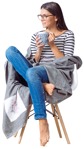 Woman drinking coffee people png (3234) - miniature