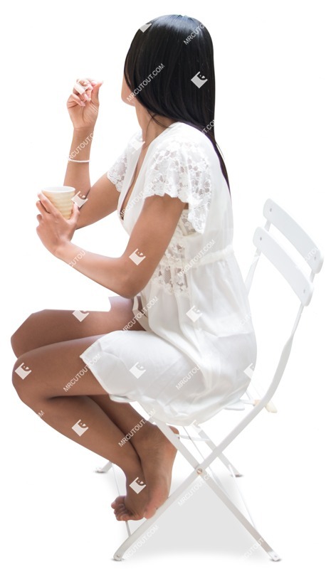 Woman drinking coffee people png (6308)