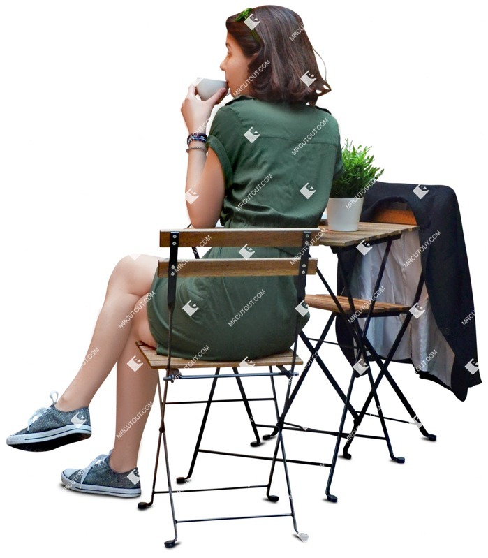 Woman drinking coffee people png (6881)
