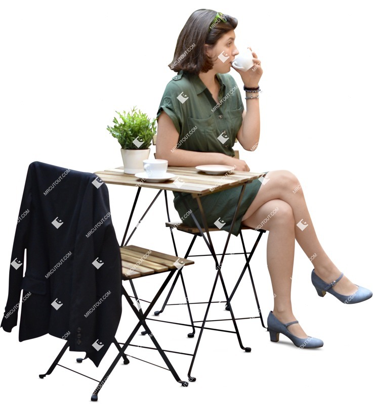 Woman drinking coffee people png (6933)