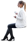 Woman drinking coffee people png (7208) - miniature
