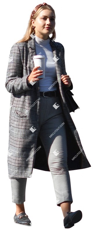 Woman drinking coffee entourage people (7436)