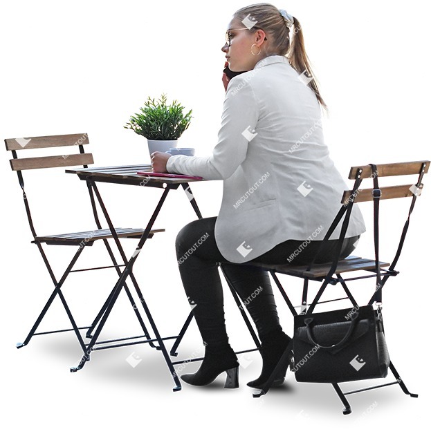 Woman drinking coffee human png (7945)