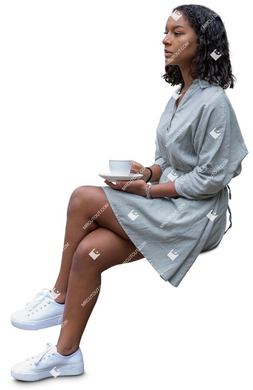Woman drinking coffee person png (8790)