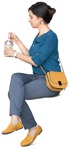 Woman drinking coffee human png (9042) - miniature
