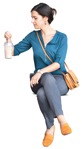 Woman drinking coffee human png (9043) - miniature