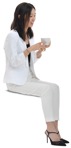 Woman drinking coffee people png (9125) - miniature