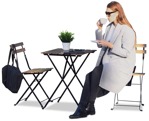 Woman drinking coffee people png (9528) - miniature