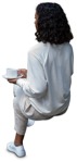 Woman drinking coffee people png (9723) - miniature