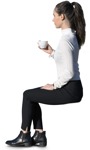 Woman drinking coffee person png (10669) - miniature