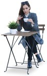 Woman drinking coffee cut out pictures (10679) | MrCutout.com - miniature