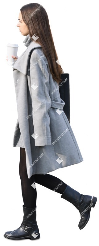 Woman drinking coffee human png (11561)