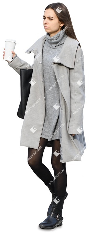 Woman drinking coffee human png (11560)