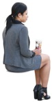 Woman drinking coffee people png (11115) - miniature
