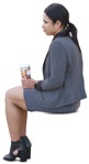 Woman drinking coffee people png (11117) - miniature