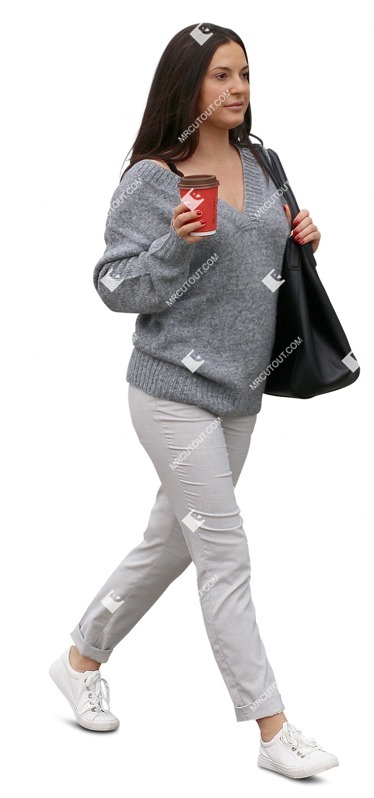 Woman drinking coffee people png (11780)