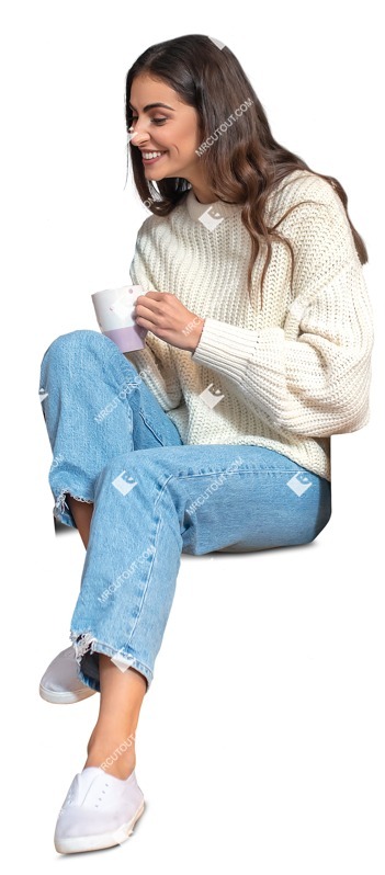 Woman drinking coffee people png (11136)