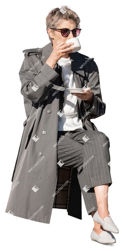 Woman drinking coffee people png (12816)