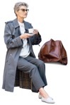 Woman drinking coffee people png (11532) - miniature