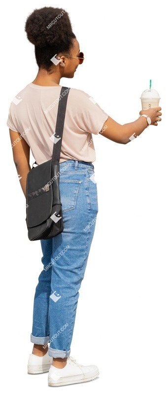 Woman drinking coffee person png (12901)