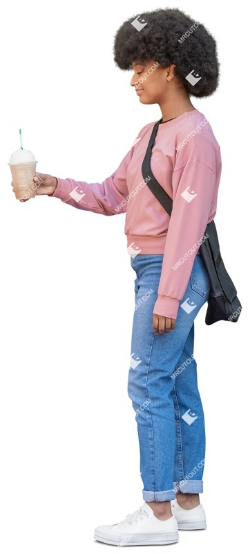 Woman drinking coffee people png (10875)