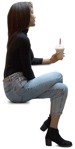 Woman drinking coffee people cutouts (11987) - miniature