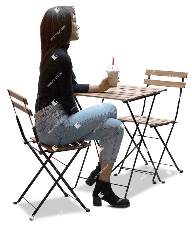 Woman drinking coffee human png (13509)