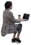 Woman drinking coffee people png (12106) - miniature