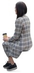 Woman drinking coffee people png (12108) - miniature
