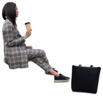 Woman drinking coffee people png (12109) - miniature