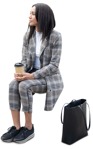 Woman drinking coffee people png (12110) - miniature