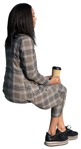 Woman drinking coffee people png (12114) - miniature
