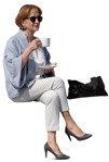 Woman drinking coffee  (11700) - miniature