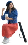 Woman drinking coffee people png (12091) - miniature