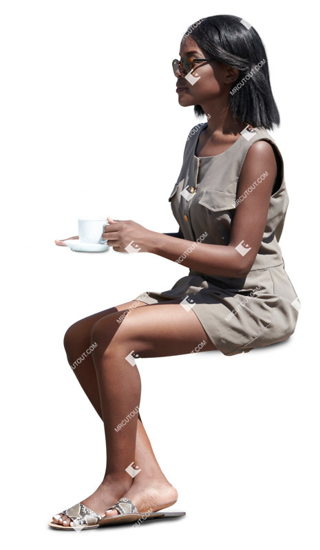 Woman drinking coffee people png (20343)