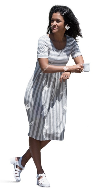 Woman drinking coffee human png (18455)