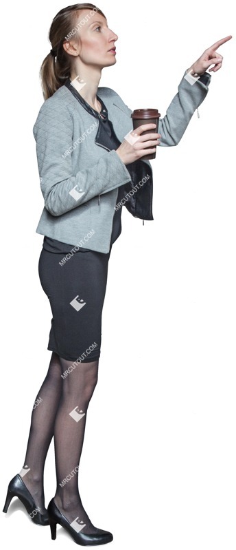 Woman drinking coffee entourage people (2792)