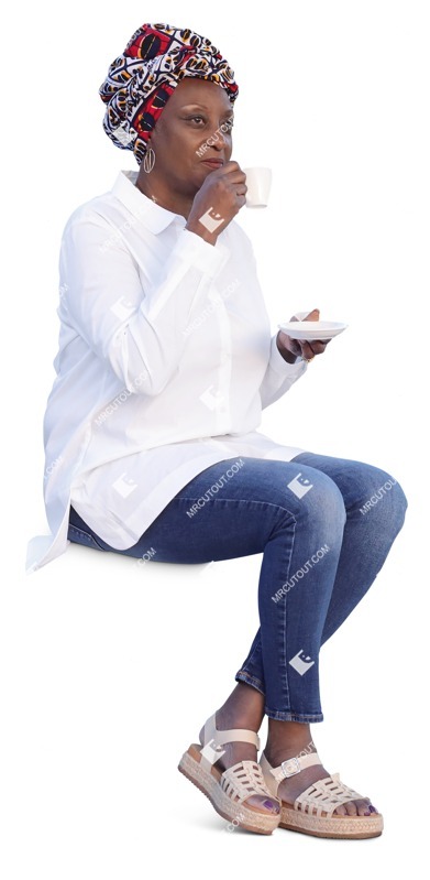 Woman drinking coffee person png (18801)